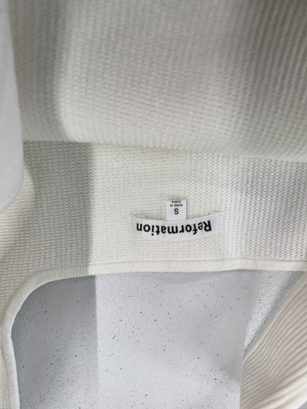 Reformation White Ribbed Square Neck Tank - Picture 3 of 6